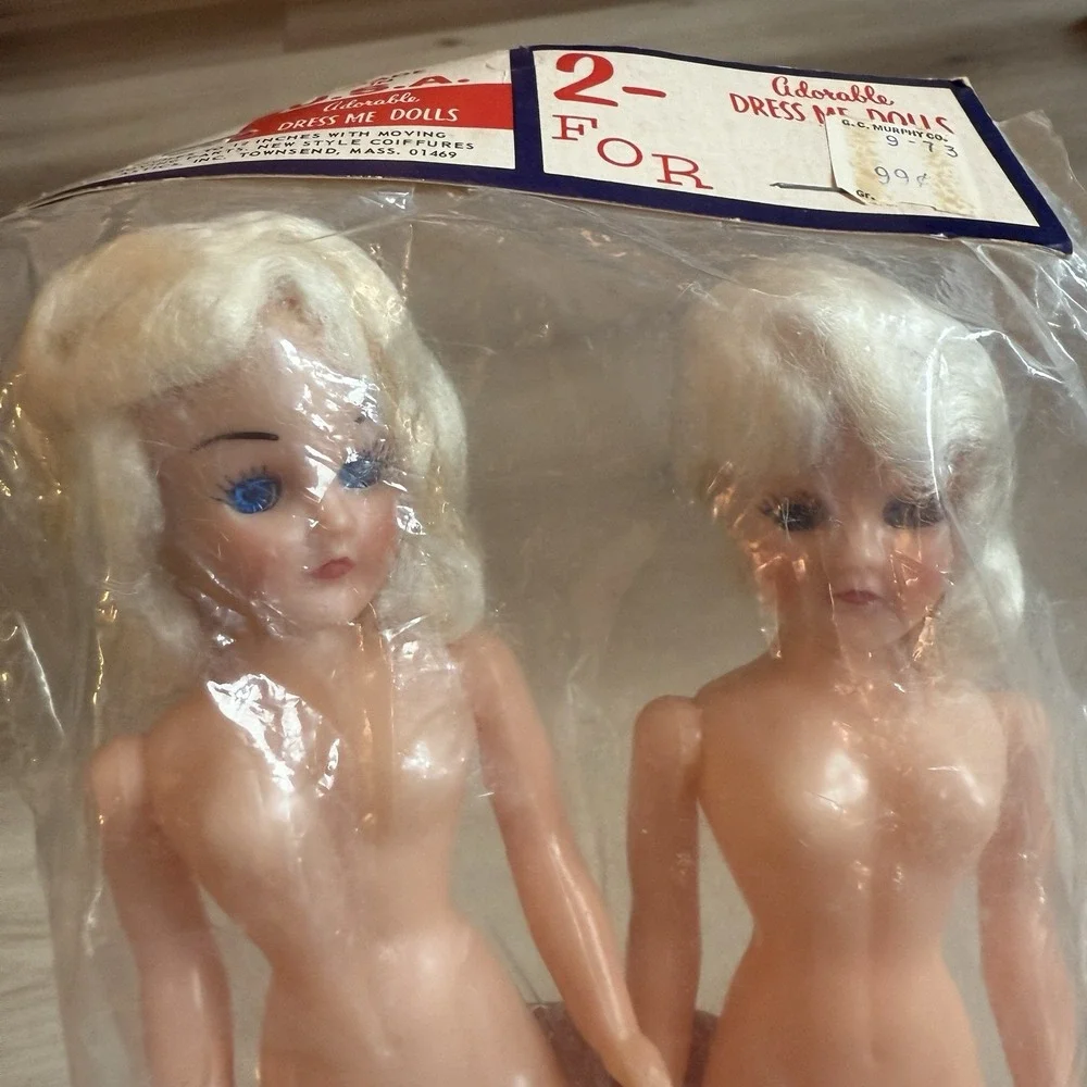 Adorable‎ 'Dress Me Dolls' Vintage Pack of 2 Made In USA New In Package